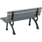 Global Industrial 48L Plastic Park Bench With Backrest, Gray 240125GY - alternate 3